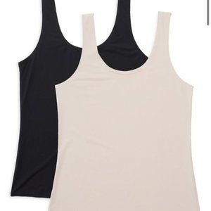 AVA & AIDEN 2-Pack Shapewear Scoopneck Tank Top Set New
